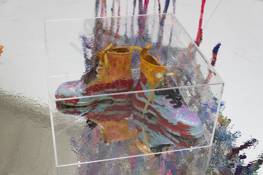 Richard Kennedy, Miss Jazzy Boots, 2022. One pair of used and painted shoes. Courtesy Peres Projects, Berlin