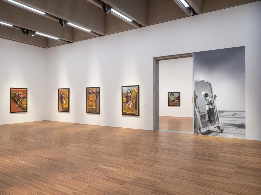 Exhibition view, Paula Rego, Power Games, Kunstmuseum Basel, 2024-2025. Possession V, Paula Rego, 2004, Pastell auf Papier auf Aluminium, 150 x 100 cm. © Paula Rego. All rights reserved 2024 / Bridgeman Images. Coll. Fundação de Serralves - Museu de Arte Contemporânea, Porto, Portugal. Donation by Banco BPI, Grupo Cerealis, Grupo Sonae, Grupo Têxtil Manuel Gonçalves, Grupo Unicer, João Vasco Marques Pinto and Sogrape Vinhos, SA, 2005. Photo credit: Max Ehrengruber & Jonas Schaffter.