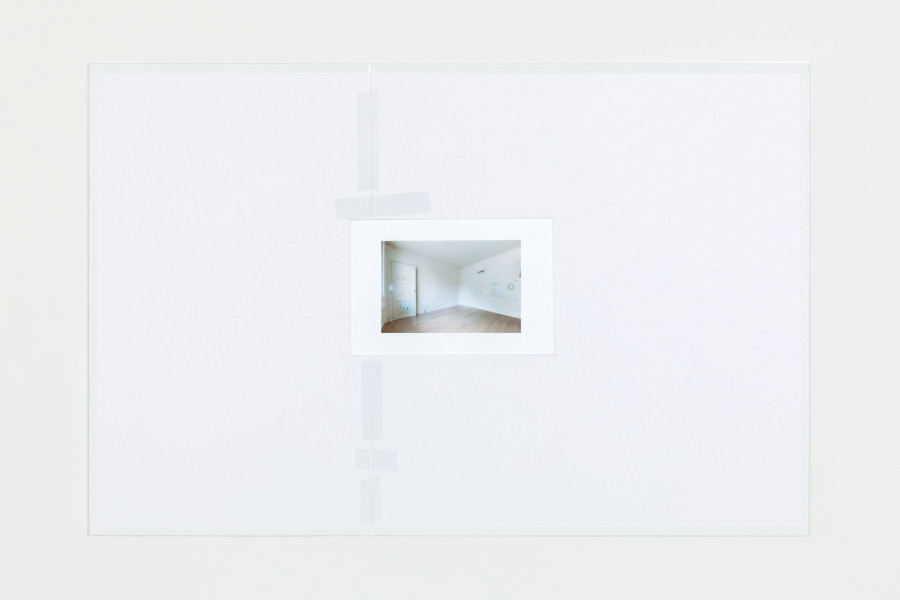 Gilles Jacot, Total excel, 2025, alu dibond advertising board, inkjet print on photopaper, paper, tape, 33 x 50 x 0.5cm