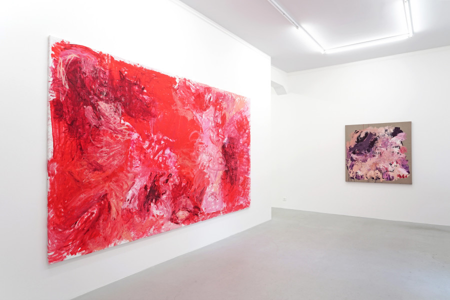 Exhibition view, Eleni Gkinosati, New Paintings, Lullin + Ferrari, 2024.