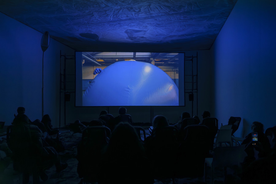 Giulia Essyad, Berry Content, 2021, screened at The Blind Pigeon. Photography: Sebastian Verdon / all images copyright and courtesy of the artists and CAN Centre d’art Neuchâtel
