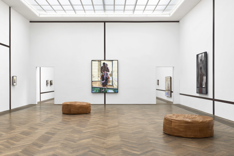 Toyin Ojih Odutola, Ilé Oriaku, exhibition view, Kunsthalle Basel, 2024, photo: Philipp Hänger / Kunsthalle Basel. Courtesy of the artist and Jack Shainman Gallery, New York