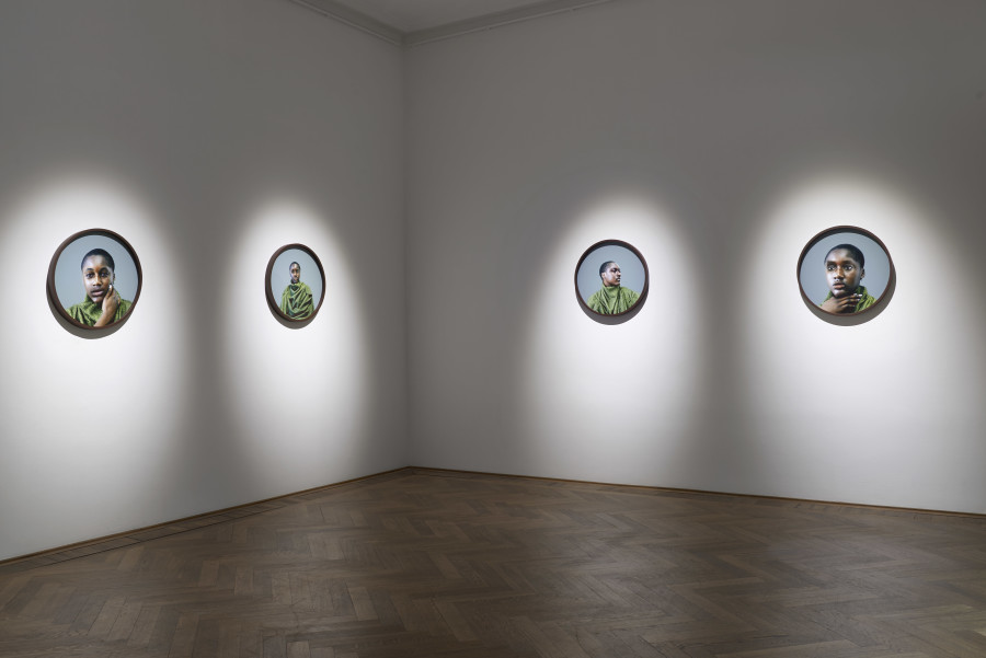 Sandra Mujinga, Shared Breath (1–6), 2024, detail view, in: Sandra Mujinga, Time as a Shield, Kunsthalle Basel, 2024, photo: Philipp Hänger / Kunsthalle Basel