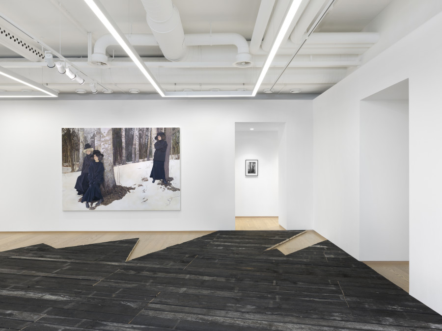 Installation view, Paulina Olowska and Deborah Turbeville, Widows of the Wind, Pace Gallery, 2024-2025. Photo credit: Annik Wetter. Courtesy of Pace Gallery, Paulina Olowska and Deborah Tuberville / MUUS Collection