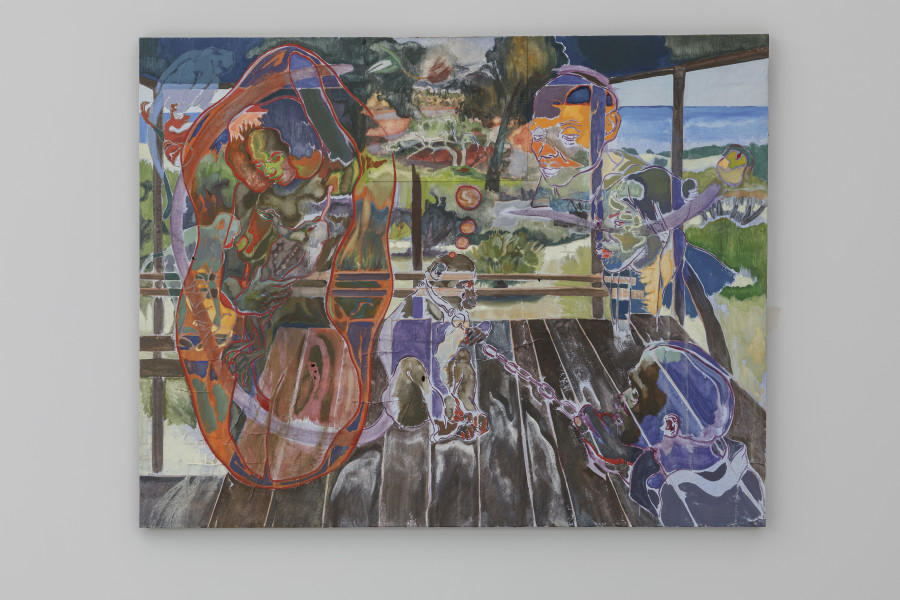 Michael Armitage, Witness, 2022, Installation view third floor Kunsthaus Bregenz, 2023. Photo: Markus Tretter. Courtesy of the artist and White Cube. © Michael Armitage, Kunsthaus Bregenz