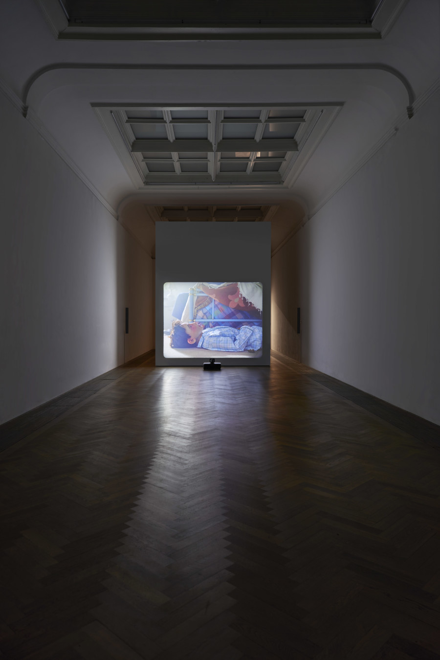 Diego Marcon, The Parents’ Room, 2021, installation view, in: Diego Marcon, Have You Checked the Children, Kunsthalle Basel, 2023, photo: Philipp Hänger / Kunsthalle Basel