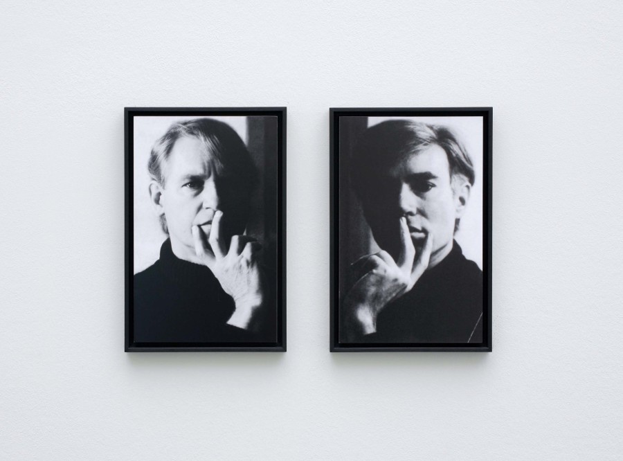 Nils Nova, Peter und Andy, 2005, aus der Serie Gegenüberstellung der Erinnerung, Inkjetprint auf Fotopapier und MDF, 31.5 x 20 cm, Kunstmuseum Luzern