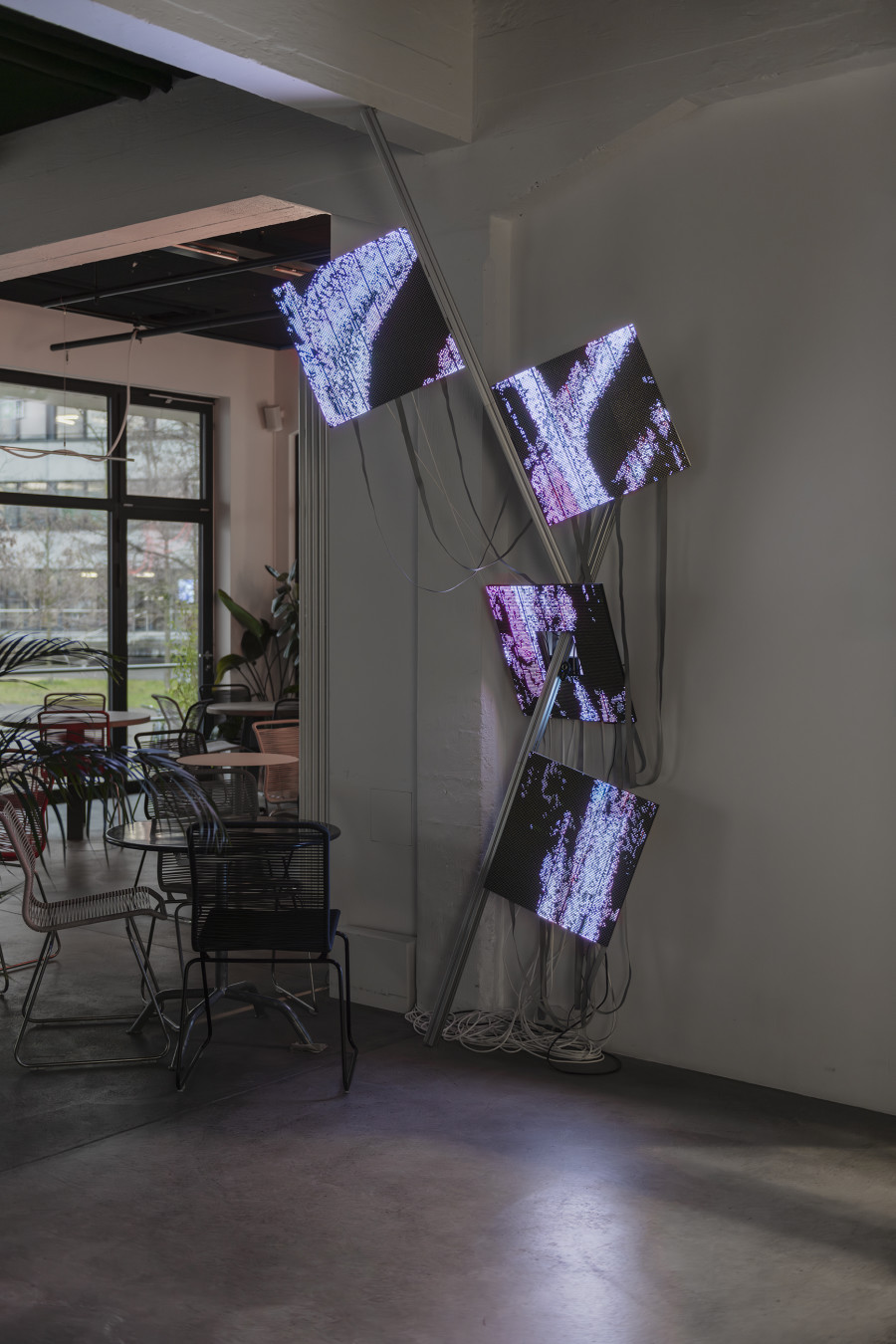 Lukas Truniger, Lost in rasterized Translation, 2025, «Lukas Truniger, Isabell Bullerschen, Rhona Mühlebach – Swiss Media Art – Pax Art Awards 2025», 2026, HEK, photo: Franz Wamhof