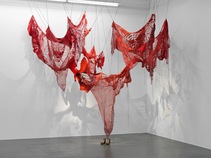 Chiharu Shiota, Out of My Body, 2020, Installation view, Museum Haus Konstruktiv, 2023. Photo: Stefan Altenburger © 2023, ProLitteris, Zurich