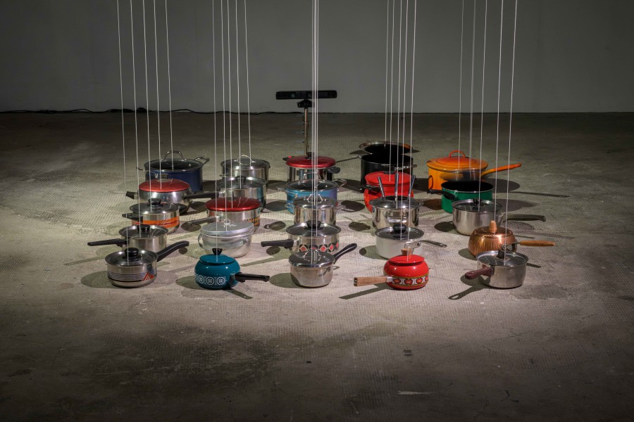 Michel Winterberg, Nimmersatt – das Spiel mit den Hungrigen, 2012, Michel Winterberg, Drifting Futures, Galerie für Gegenwartskunst E-WERK, Freiburg im Breisgau, 2026. Courtesy: the artist and Galerie für Gegenwartskunst E-WERK. Photo: Marc Doradzillo