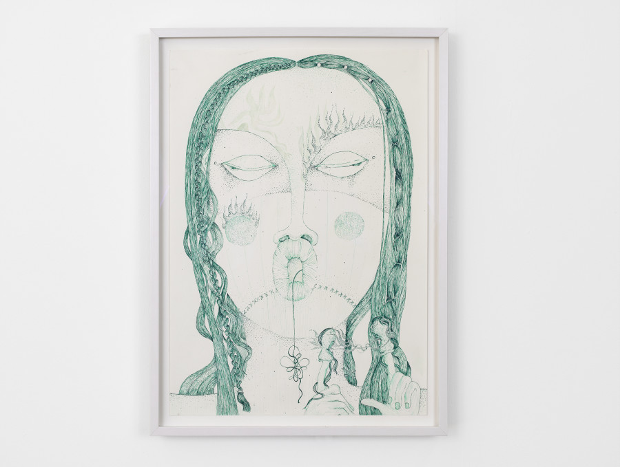 Melisa Sabir, Die Stellvertreter, Ink on Paper, Framed, 20.5 × 29.5 cm, 2021 / Photo: Cedric Mussano / Courtesy: the artist and Kirchgasse Gallery