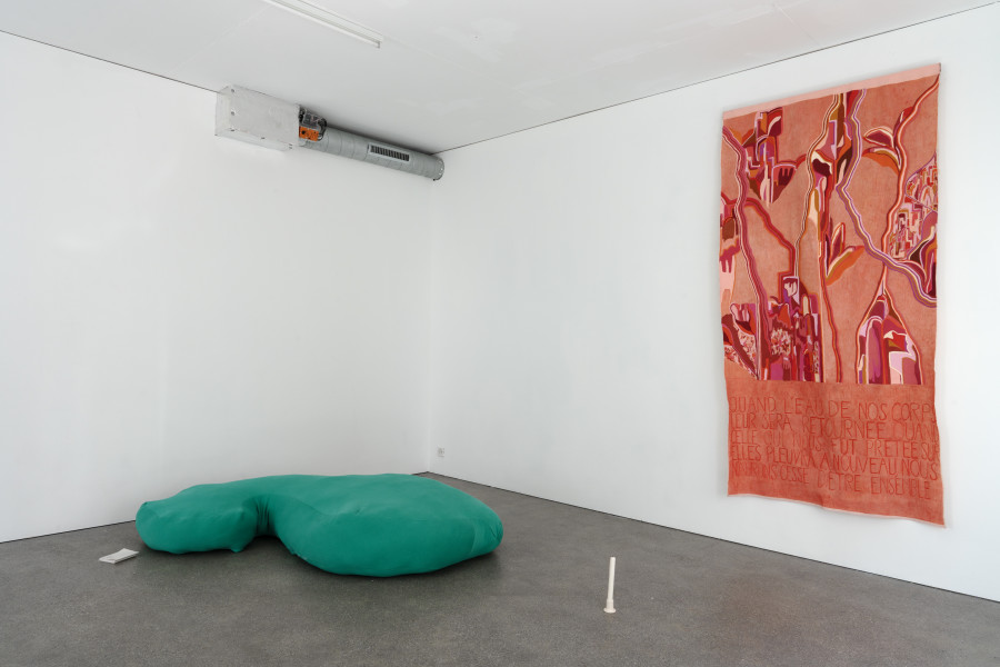 Exhibition view, Je suis le rythme de leurs pupilles, Jo·hana Blanc & Cassiane C. Pfund, Espace 3353, Geneva, 2025. Photo credit: asap slow
