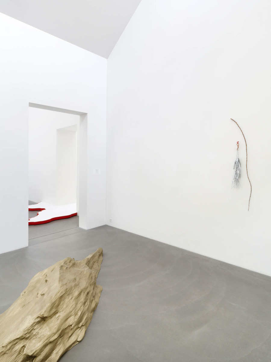 Exhibition view, Alice Channer, Heavy Metals / Silk Cut, Kunstmuseum Appenzell / Kunsthalle Appenzell, 2023. Photography: Roman März