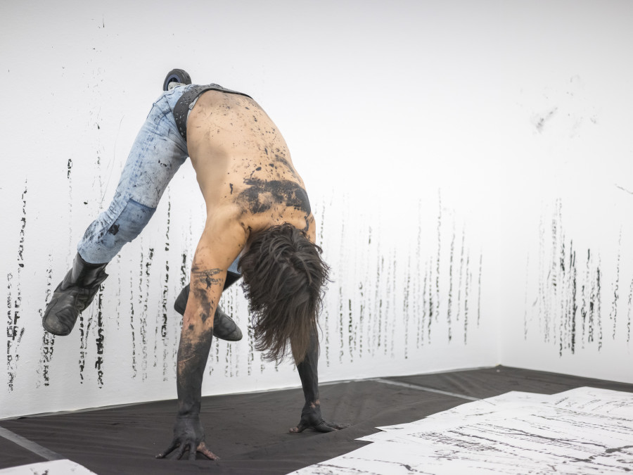Jorge Raka, view of the performance Raka ‘n’ Roll, 2022. Photography: Sebastian Verdon / all images copyright and courtesy of the artists, CAN Centre d’art Neuchâtel
