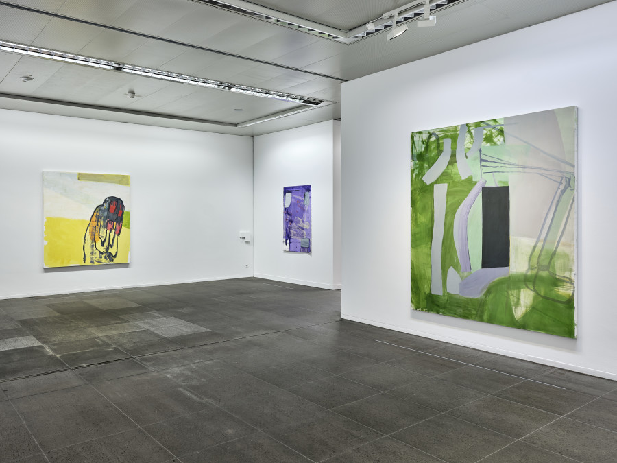 Installation view Amy Sillman. Oh, Clock!, Kunstmuseum Bern, 2024, photo: Rolf Siegenthaler, © Kunstmuseum Bern