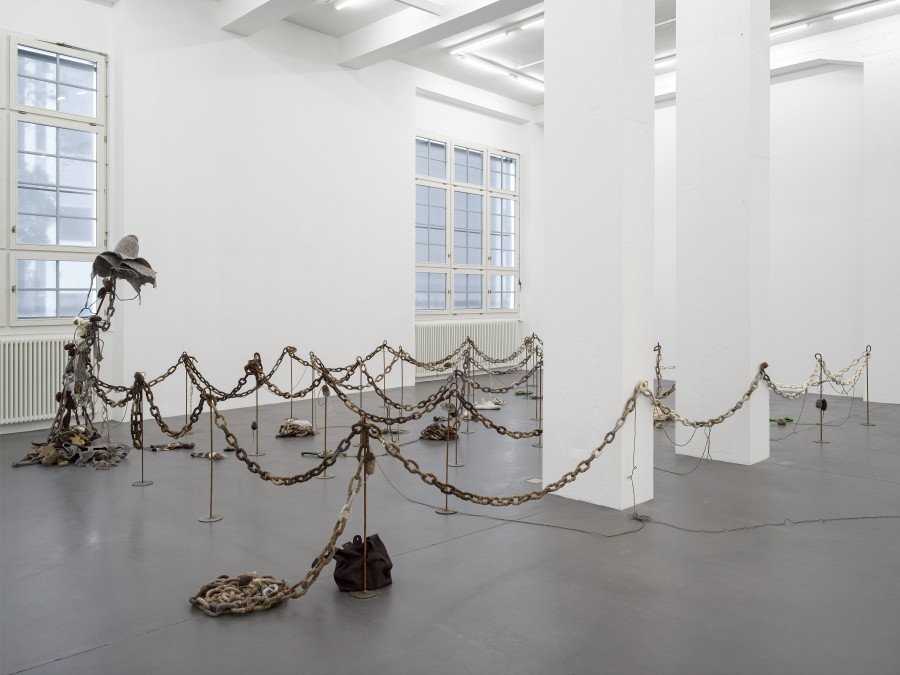 Installation view, Min Yoon, Perspectives + ing, Galerie Francesca Pia, Zurich, 2024. Photo: Cedric Mussano