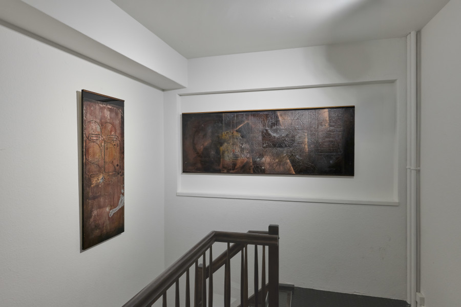 Exhibition views, Marie Matusz: Shift, Blue Velvet, Zurich, Switzerland, 2025. Photo Flavio Karrer.