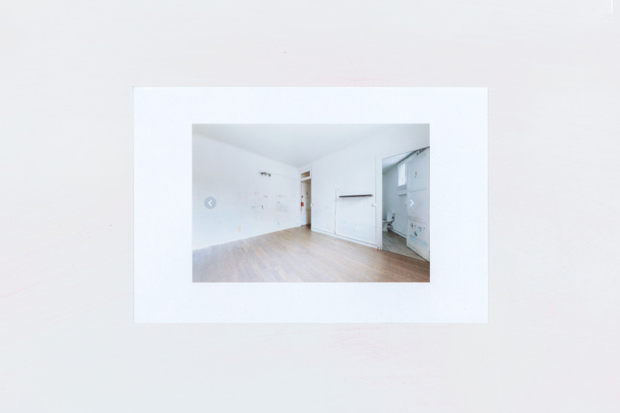 Gilles Jacot, Total excel, 2025, alu dibond advertising board, inkjet print on photopaper, paper, tape, 33 x 50 x 0.5cm