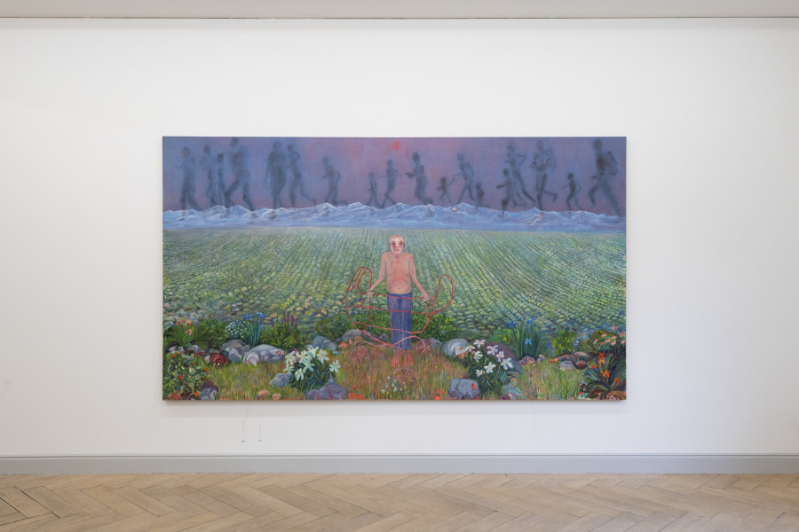 Installation view, Andriu Deplazes, Nasse Augen, Galerie Peter Kilchmann, 2025.