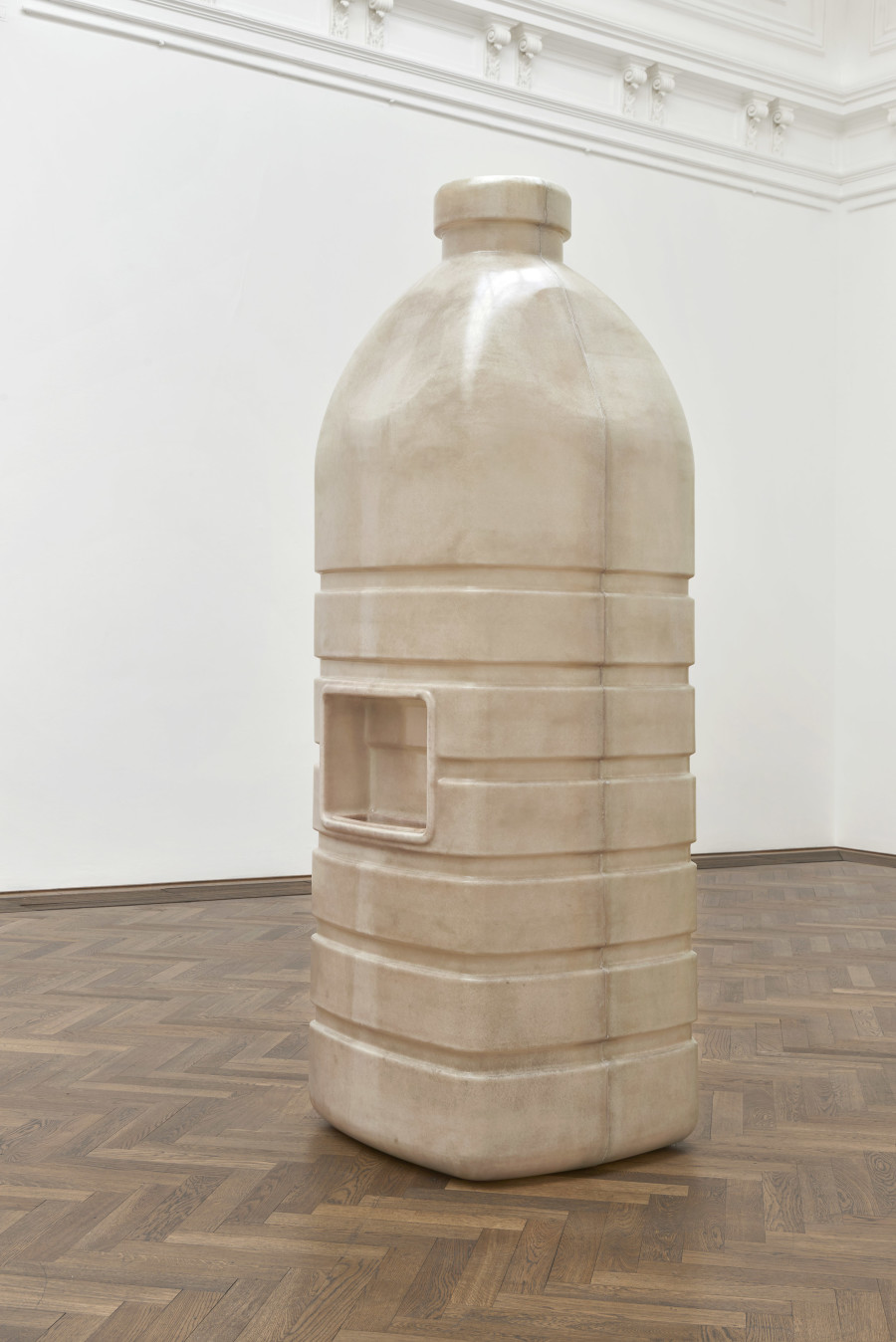 Installation view, Alia Farid, In Lieu of What Is, view on Water Bottle, 2022, Kunsthalle Basel, 2022. Photo: Philipp Hänger / Kunsthalle Basel