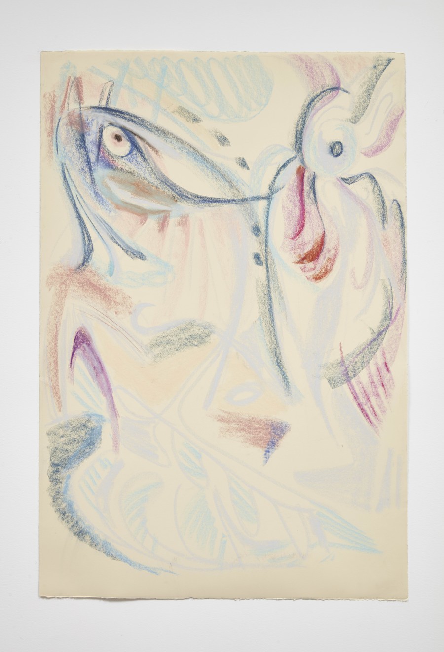Johannes VanDerBeek, Pastel Face #4, 2022, pastel on paper, 113.03 x 76.2 cm. Photo by Jason Wyche. Courtesy of the artist and Livie Fine Art