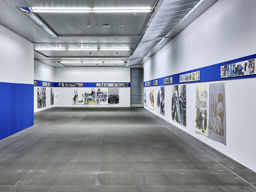 Installation view Amy Sillman. Oh, Clock!, Kunstmuseum Bern, 2024, photo: Rolf Siegenthaler, © Kunstmuseum Bern