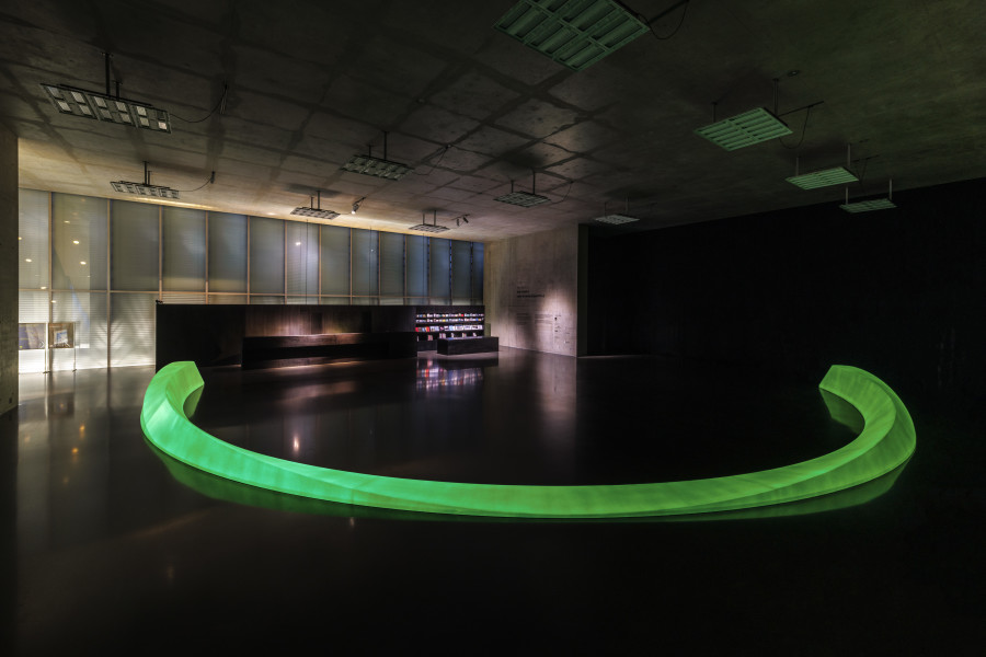 Koo Jeong A, Land of Ousss [Gravitta], Exhibition view ground floor Kunsthaus Bregenz, 2026. [ GRAVITTA ], 2025. Photo: Markus Tretter. © KOO JEONG A, Kunsthaus Bregenz. Courtesy of the artist