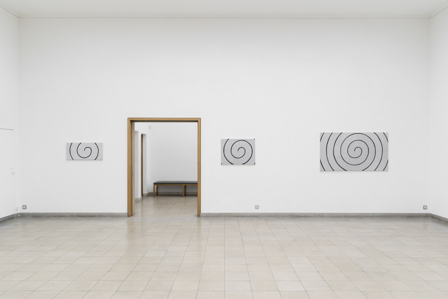 Spiral 1 – Spiral 19 2022 (19 paintings) Marker and acrylic on canva, Courtesy the artist and Weiss Falk, Basel / Zurich