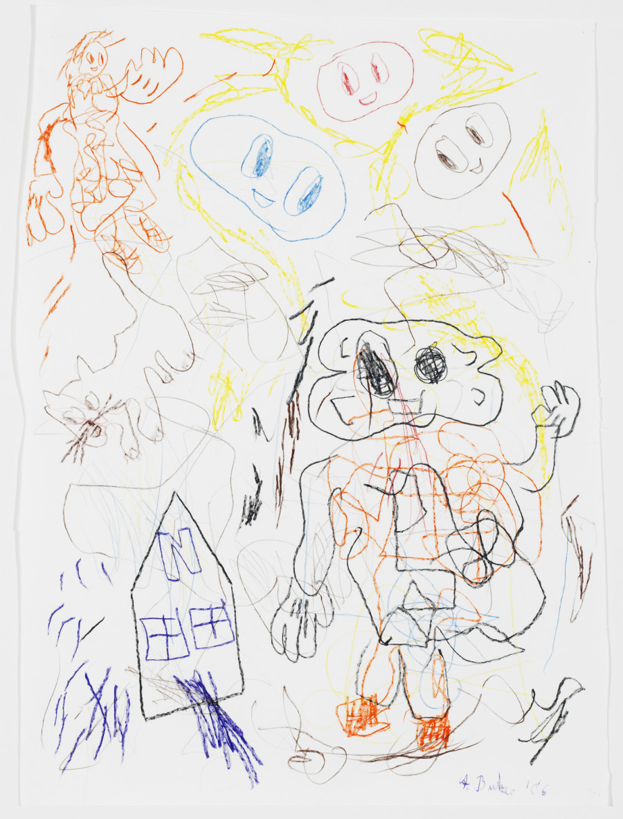 André Butzer, Untitled 2006, wax crayon on paper, 83,5x61,7cm. Image courtesy and copyright Livie Fine Art