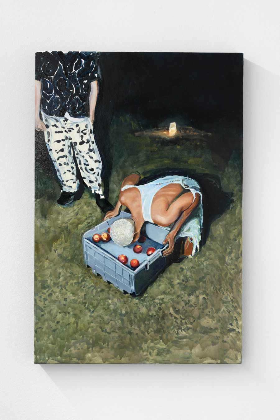 DonChristian Jones, DCJ Bobbing for Apples 2024, 2024, Oil on wood, 76 × 50.5 × 4cm. Photo credits: marytwo