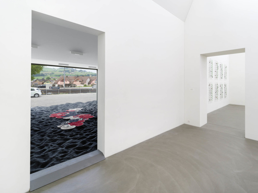 Exhibition view, Alice Channer, Heavy Metals / Silk Cut, Kunstmuseum Appenzell / Kunsthalle Appenzell, 2023. Photography: Roman März