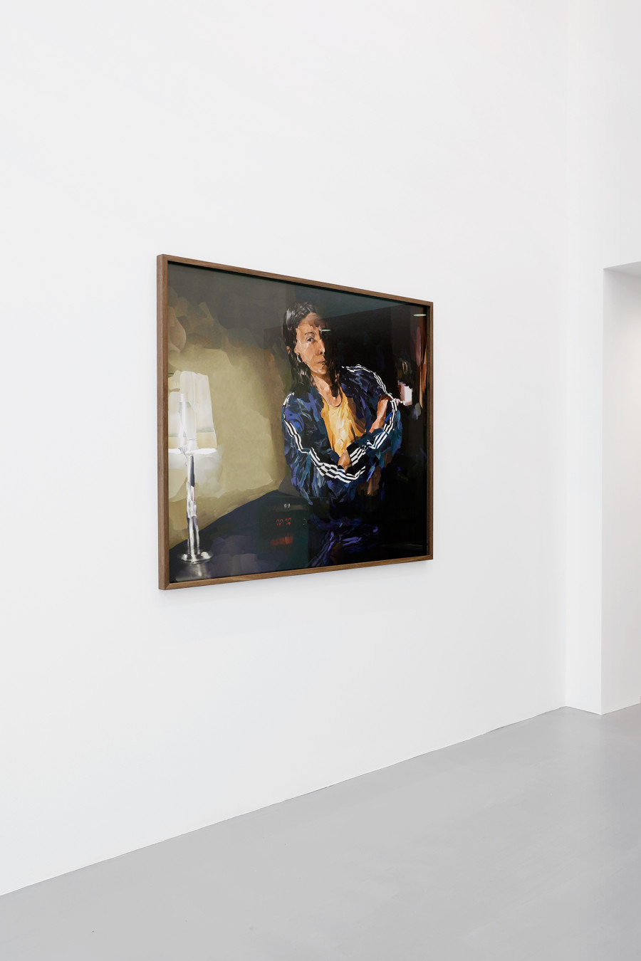 Exhibition View Alina Frieske Solo Show «Can you see me better now?» view on Alina Frieske, In Absence (One), 2020, Archival print on baryta paper, 115 x 140 cm, Edition of 3 + 2 AP at Fabienne Levy, Lausanne, 2021 / Photo: Neige Sanchez / Courtesy: the Artist and Fabienne Levy
