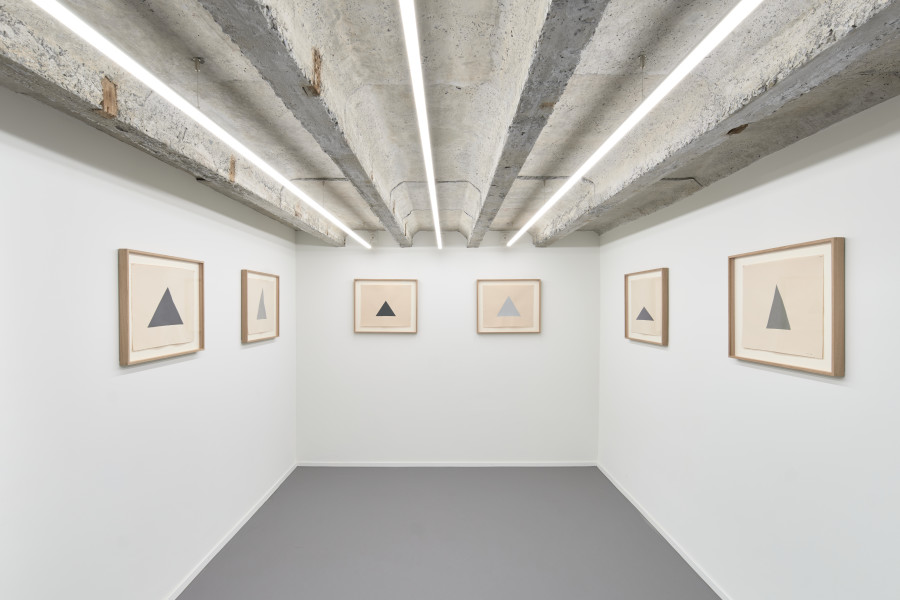 Exhibition view Alan Charlton - Trapezium Paintings, Courtesy Galerie Tschudi and the artist, Photo: Max Ehrengruber