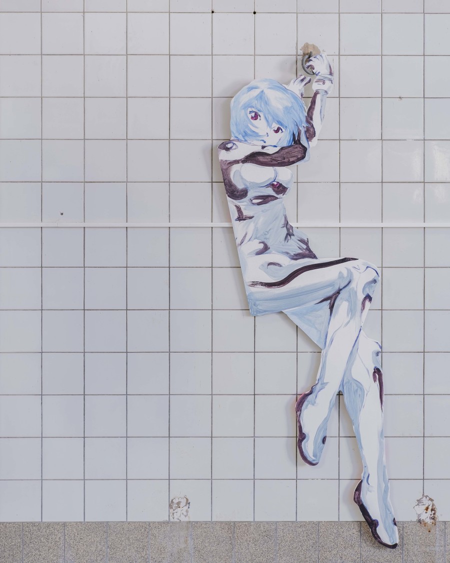 Simone Nicola Filippo, Rei Ayanami, exhibition view, 2025, QG Quarier Général de la Chaux- de-Fonds, Switzerland. Photography: Max Gigon Adatte. Courtesy : All images copyright and courtesy of the artist and QG Quartier Général.