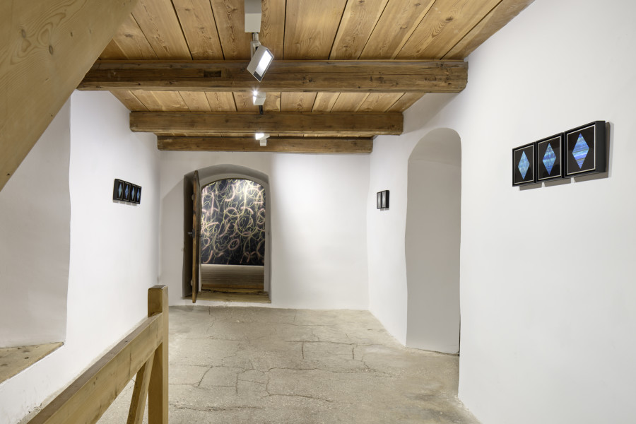 Kimsooja, Meta-Painting (quadriptych), 2019 - 2023, Meta-Painting (diptych), 2019 - 2023, Meta-Painting (triptych), 2019 - 2023. Photo: Ralph Feiner, Courtesy of the artists and Galerie Tschudi