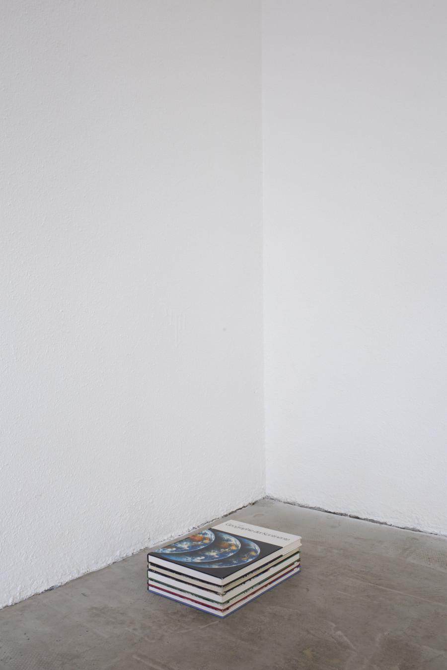 Exhibition view, Memory Mold, HAMLET, 2024. Medjid Sopi, Untitled (stolen schoolbooks), 2024. Photo by Leevi Toija