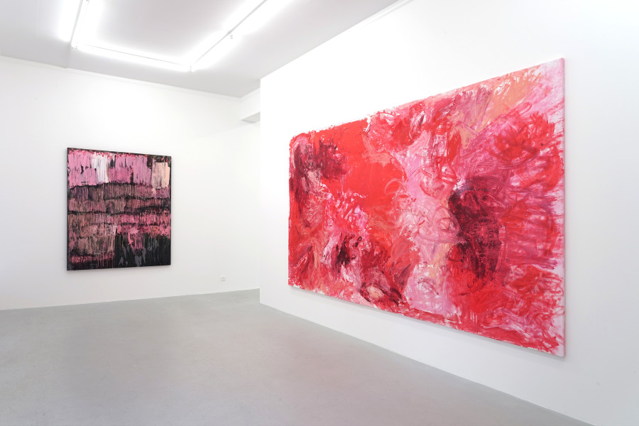 Exhibition view, Eleni Gkinosati, New Paintings, Lullin + Ferrari, 2024.