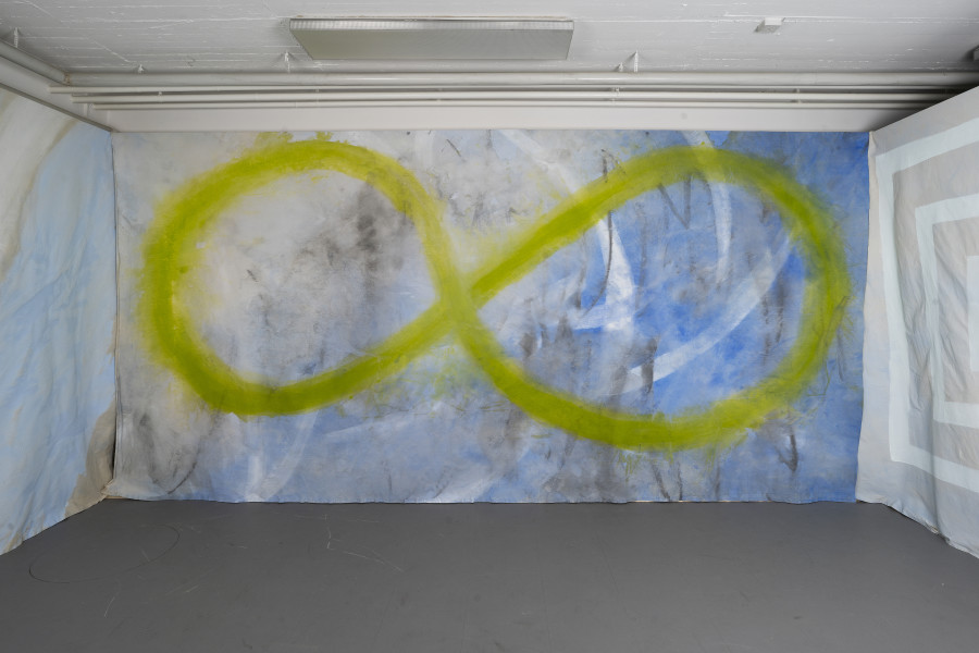 Light Sleeper, 2022, Acrylic and pigment on canvas, 215 × 240 cm / 84.65 × 94.49 in