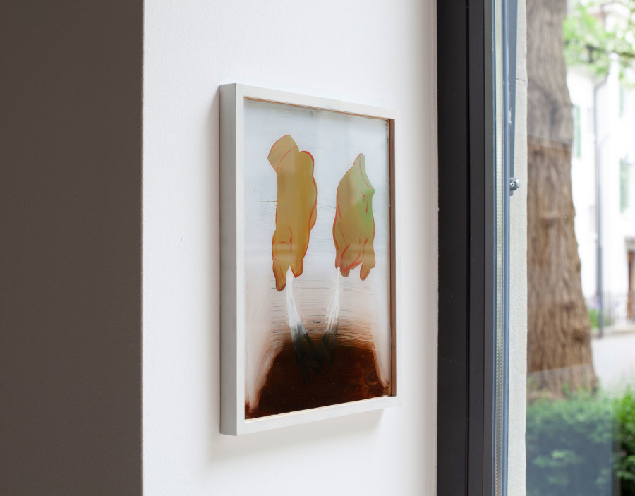 Daniel Karrer – Untitled, 2022, oil, reverse glass painting, framed, 30 x 24 cm, Courtesy of the artist and Herrmann Germann Conspirators, 2021