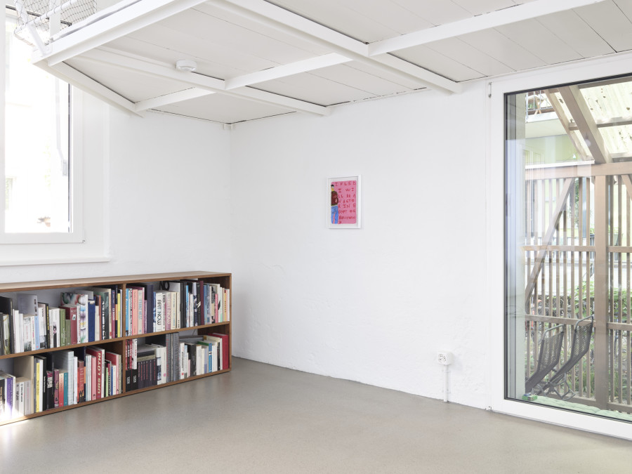Exhibition view, Soufiane Ababri, if I had to put a title here it would be my epitaph, flatmarkus, Zürich, 2025. Photo credit: Felix Jungo. Courtesy of the artist, Dittrich-Schlechtriem and flatmarkus