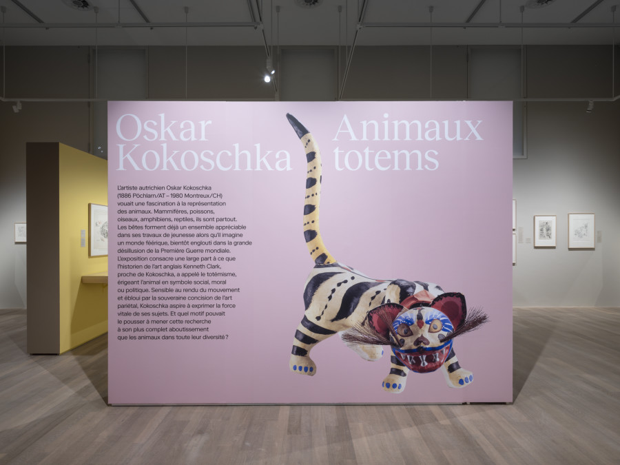 Exhibition view, Oskar Kokoschka, Totem Animals, Musée Jenisch Vevey, 2023. © Musée Jenisch Vevey, photographie Julien Gremaud