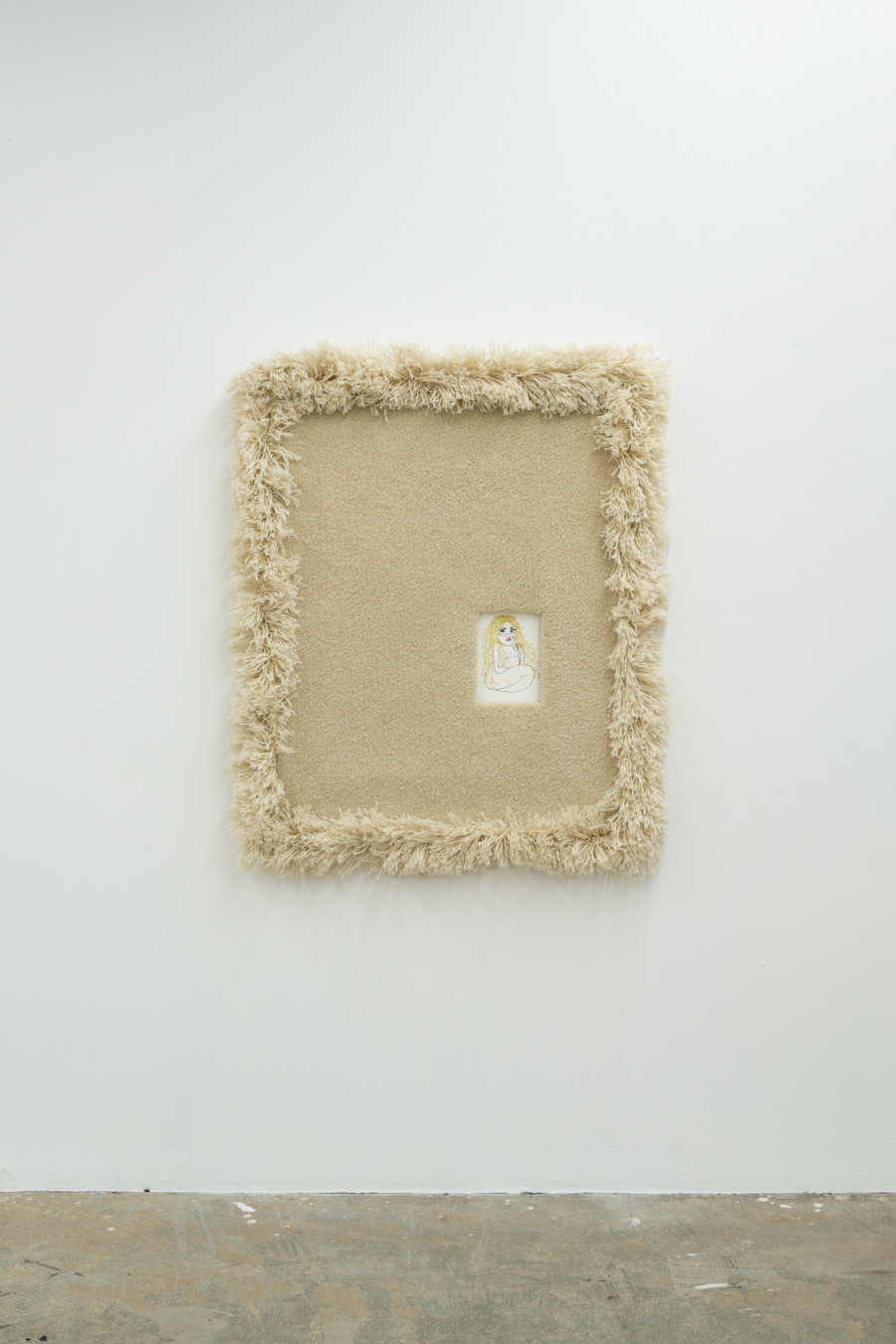 Chiara Bersani, Deserters, 2023, hand-knotted carpet, 600 x 600 cm, fringes of variable length. Installation views Kunsthaus Baselland 2023. Foto: Finn Curry