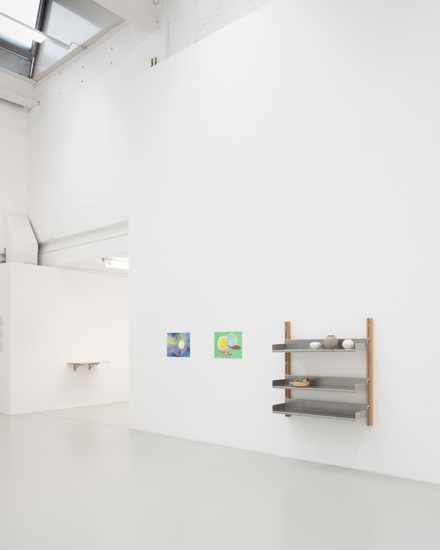 Bureaucracy Studies, Standard Seating Height, 2025. With works and documents by Florian Bonny, Charlie Froud, CASE (Nicholas Tammens, Sung Tieu, Studio for Propositional Cinema), Kyung Roh Bannwart, Sun Tieu, Ernie Wang, Musée Ariana Genève, L’Atelier des musées (Ville de Neuchâtel). Courtesy: Bureaucracy Studies. Exhibition view, CAN Centre d’art Neuchâtel, 2025. Photo: S. Verdon