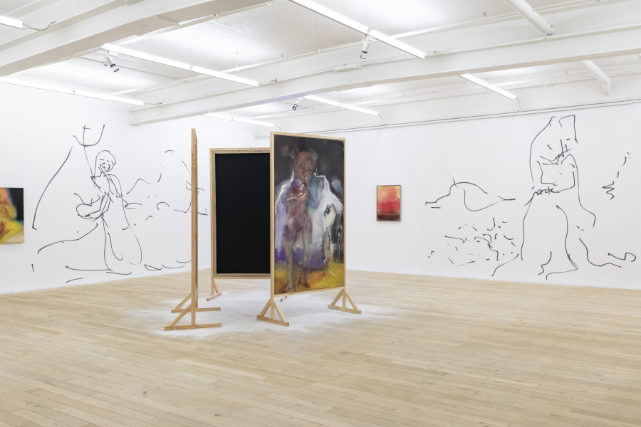 Installation view, Leiko Ikemura, Cosmic Mom, Galerie Peter Kilchmann, 2024.