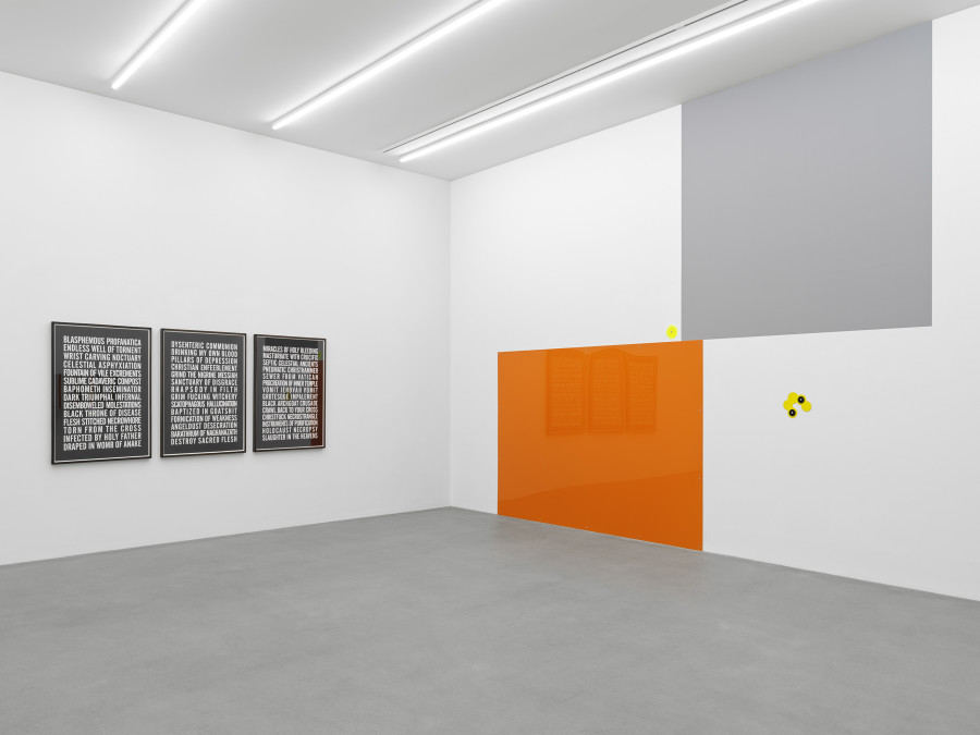 Installation view, Wall Works & Sculptures, Galerie Eva Presenhuber, Waldmannstrasse, Zurich, 2025. © the artists. Courtesy the artists and Galerie Eva Presenhuber, Zurich / Vienna. Photo: Stefan Altenburger Photography, Zürich