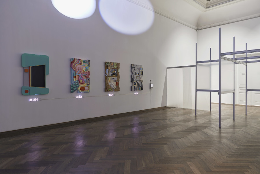 Neïl Beloufa, Humanities, exhibition view, Kunsthalle Basel, 2024, photo: Philipp Hänger / Kunsthalle Basel