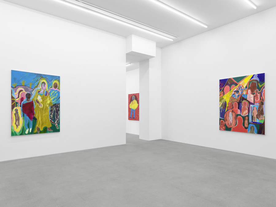 Installation view, Chemu Ng'ok, Echoes, Galerie Eva Presenhuber, Waldmannstrasse, Zurich, 2024 © Chemu Ng'ok. Courtesy the artist and Galerie Eva Presenhuber, Zurich / Vienna. Photo: Stefan Altenburger Photography, Zürich