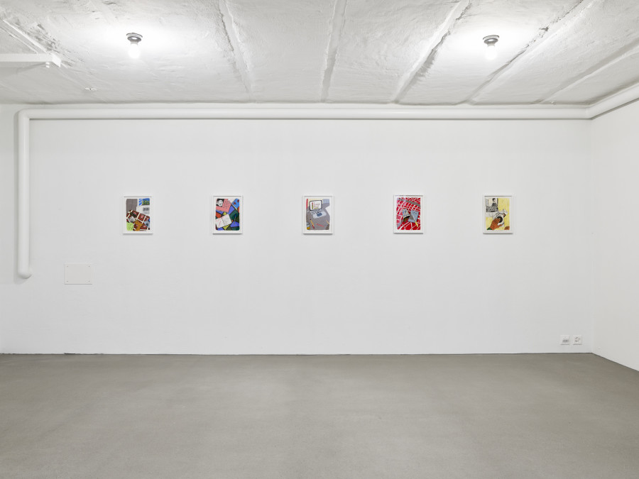Exhibition view, Soufiane Ababri, if I had to put a title here it would be my epitaph, flatmarkus, Zürich, 2025. Photo credit: Felix Jungo. Courtesy of the artist, Dittrich-Schlechtriem and flatmarkus