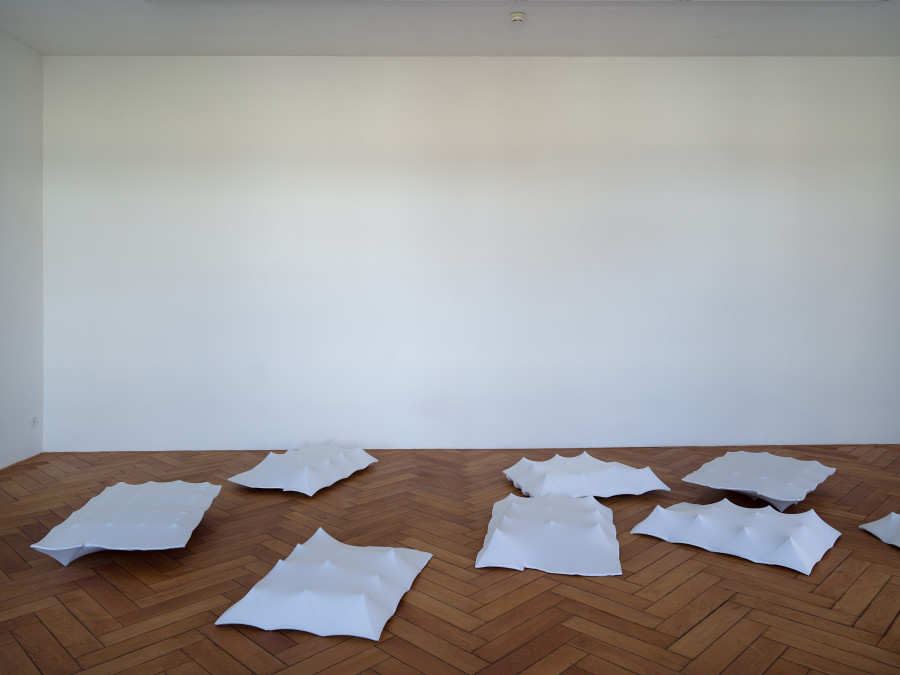 Nancy Lupo, Tom, 2021/26, spandex, bronze, aluminum, Stadtgalerie Bern, 2026. Photo: Cedric Mussano