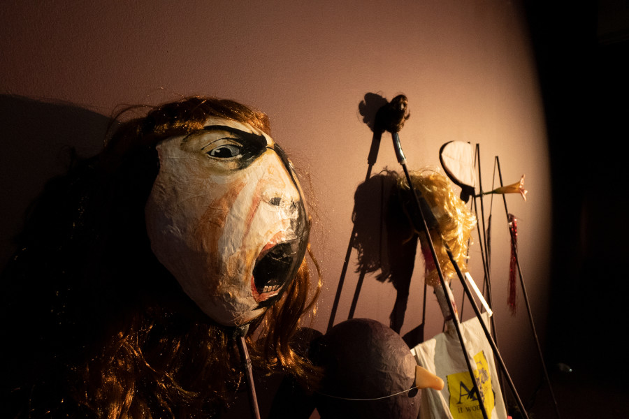 Exhibition view of The Puppet Show at Centre d’Art Contemporain Genève (March 5, 2022‒April 17, 2022). © Centre d’Art Contemporain Genève. Photo: Julien Girard